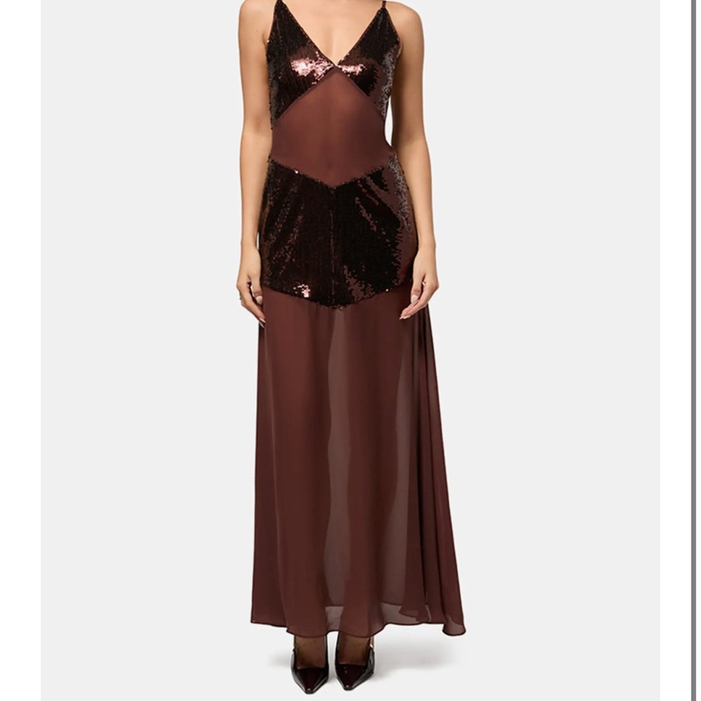 WeWoreWhat Sheer Panel Maxi Dress